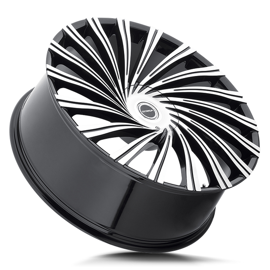 STRADA WHEELS TORNADO 24X10 6X135 +30 OFFSET GLOSS BLACK MACHINED FORD F150 04-26