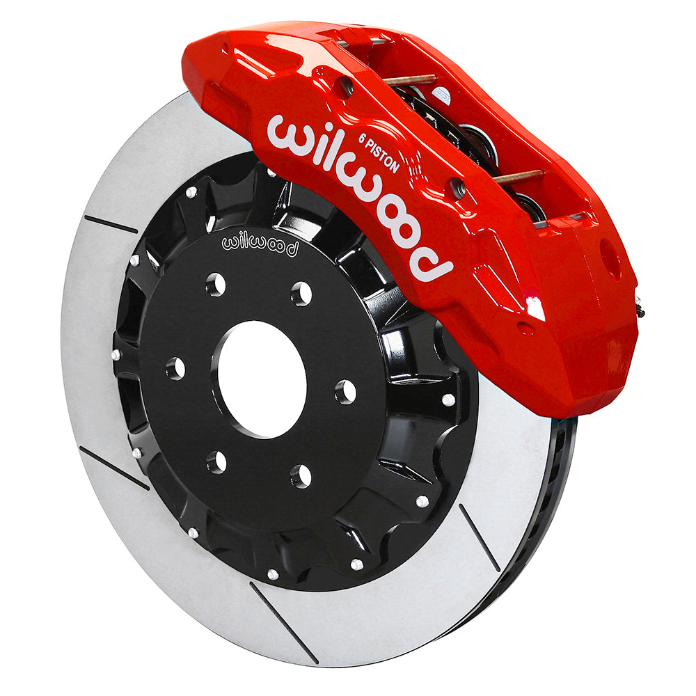 WILWOOD DISC BRAKES TX6R BIG BRAKE KIT FRONT 15.5" SLOTTED ROTORS RED CALIPER FORD F150 21-26