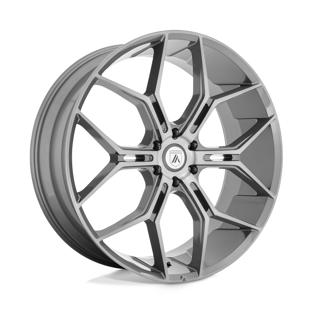 ASANTI WHEELS MONARCH TRUCK 22X9.5 6X135 +38 OFFSET TITANIUM BRUSHED FORD F150 04-26