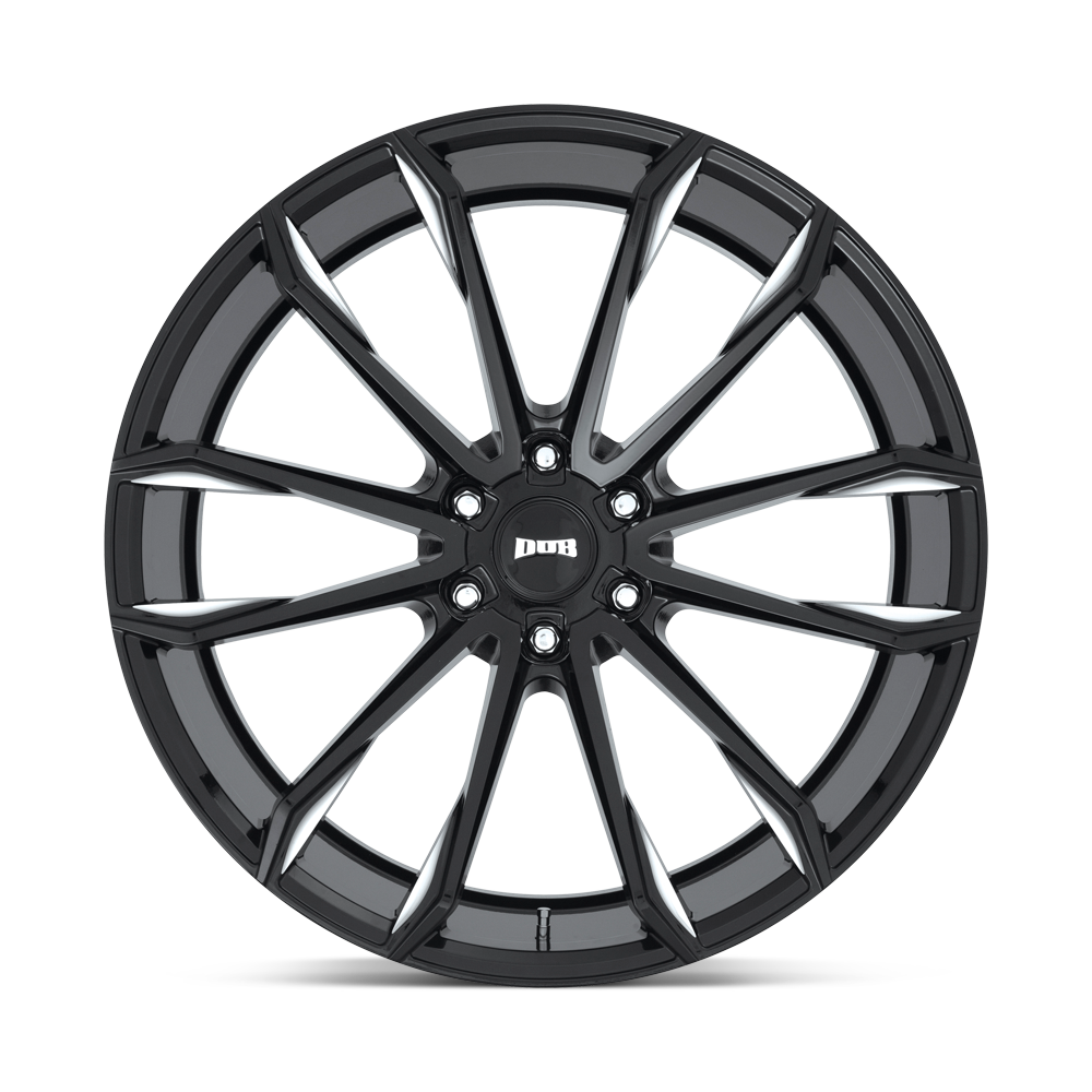 DUB WHEELS CLOUT 24X10 6X135 +30 OFFSET GLOSS BLACK MILLED FORD F150 04-26