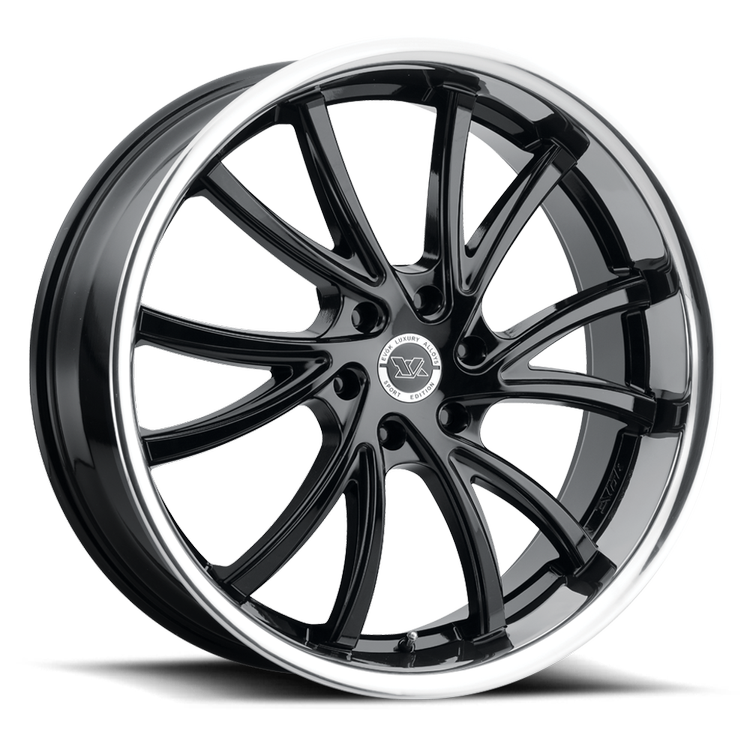 EVOK EV03 24X10 6X135 +30 OFFSET FORD F150 04-PRESENT ALL GLOSS BLACK - STAINLESS LIP