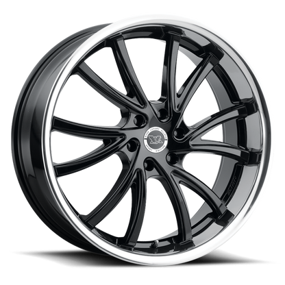 EVOK EV03 24X10 6X135 +30 OFFSET FORD F150 04-PRESENT ALL GLOSS BLACK - STAINLESS LIP