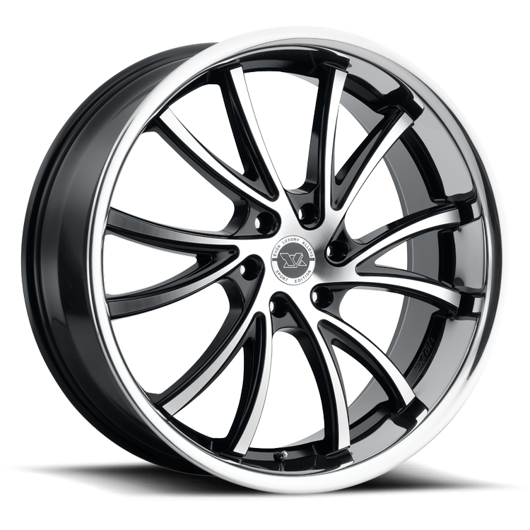 EVOK EV03 24X10 6X135 +30 OFFSET FORD F150 04-PRESENT GLOSS BLACK MACHINED - STAINLESS LIP