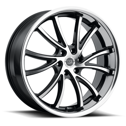 EVOK EV03 24X10 6X135 +30 OFFSET FORD F150 04-PRESENT GLOSS BLACK MACHINED - STAINLESS LIP