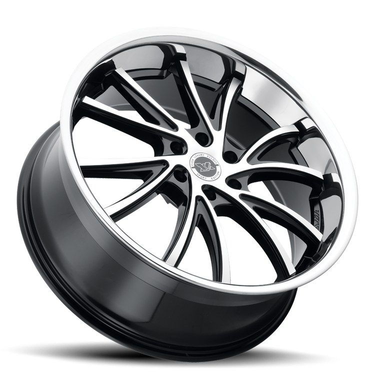 EVOK EV03 24X10 6X135 +30 OFFSET FORD F150 04-PRESENT GLOSS BLACK MACHINED - STAINLESS LIP