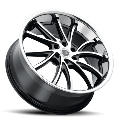 EVOK EV03 24X10 6X135 +30 OFFSET FORD F150 04-PRESENT GLOSS BLACK MACHINED - STAINLESS LIP