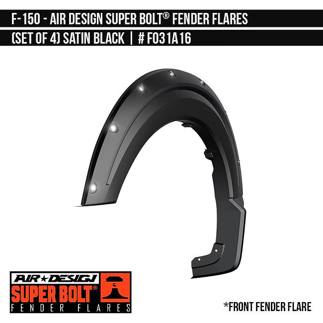 AIR DESIGN SUPER BOLT FENDER FLARE SET FORD F150 21-26