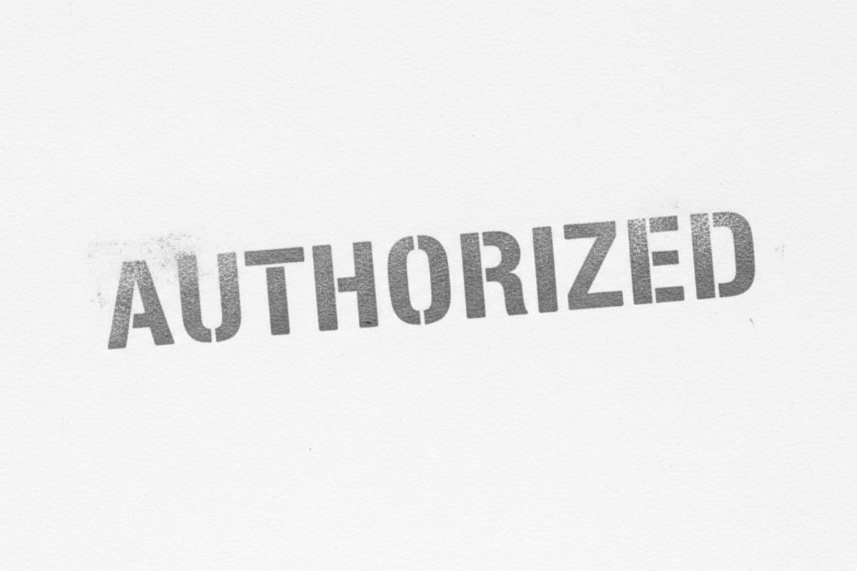 GRAY "AUTHORIZED" STAMP