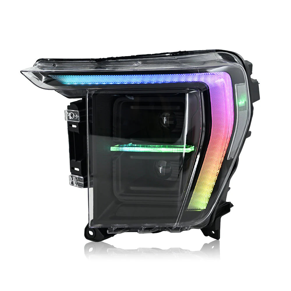KUER LED CUSTOMIZABLE RGB DRL HEADLIGHTS W/ DYNAMIC TURN SIGNALS FORD F150 21-23