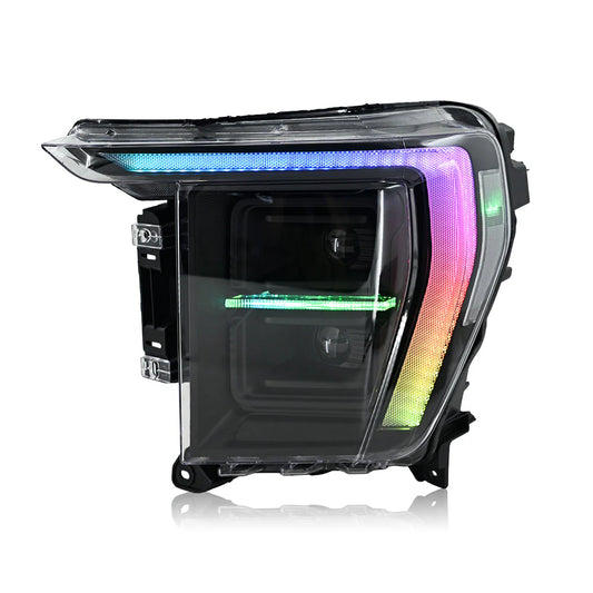 KUER LED CUSTOMIZABLE RGB DRL HEADLIGHTS W/ DYNAMIC TURN SIGNALS FORD F150 21-23