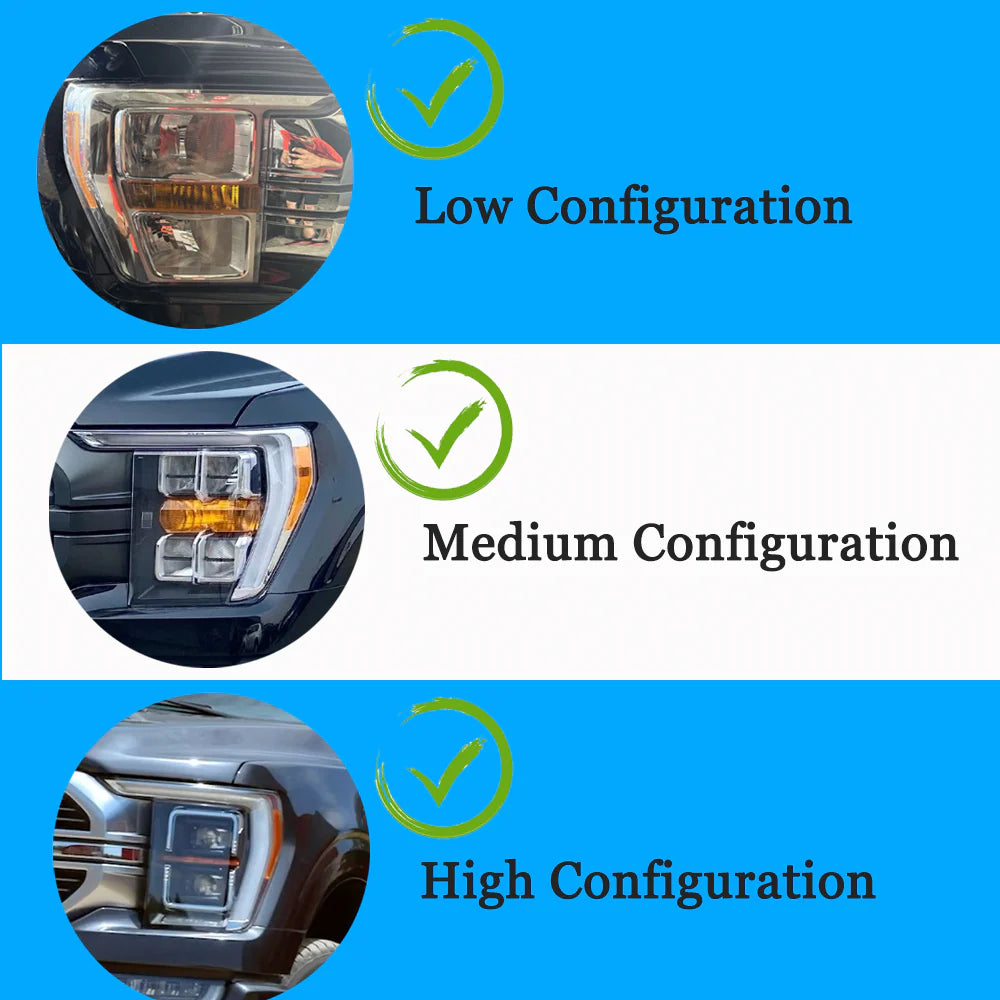 KUER LED FULL LED HEADLIGHTS PLUG & PLAY FORD F150 21-23