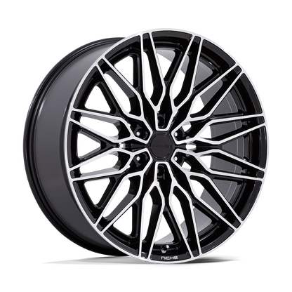NICHE WHEELS CALABRIA 6 22X9.5 6X135 +30 OFFSET GLOSS BLACK W/ MACHINED FACE FORD F150 04-26
