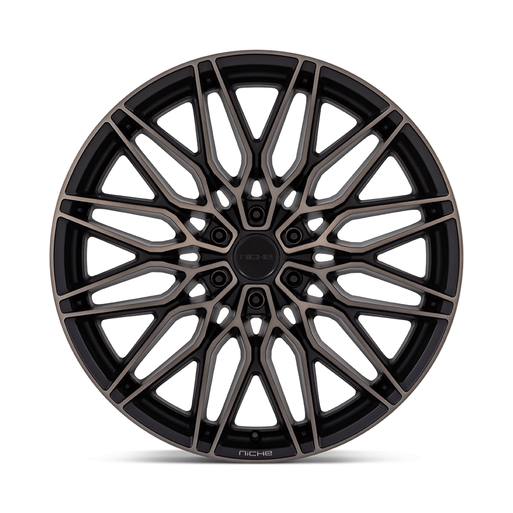 NICHE WHEELS CALABRIA 6 20X9.5 6X135 +30 OFFSET MATTE BLACK W/ MACHINED DARK TINT FACE FORD F150 04-26