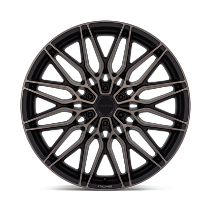 NICHE WHEELS CALABRIA 6 20X9.5 6X135 +30 OFFSET MATTE BLACK W/ MACHINED DARK TINT FACE FORD F150 04-26