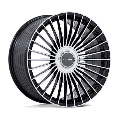 NICHE WHEELS SERENE 22X10 6X135 +30 OFFSET GLOSS BLACK W/MACHINED FACE FORD F150 04-26