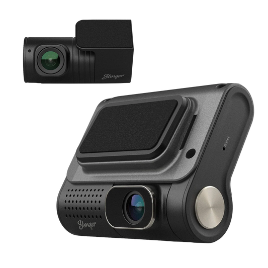 STINGER OPSIS UNIVERSAL 2K QUAD HD FRONT & FHD REAR DASH CAMERA