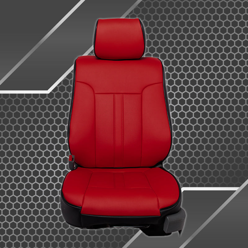 KUSTOM INTERIOR CUSTOM SEAT COVERS FORD F150 09-14 ALL CABS BLACK W/ RED FRONT FACE