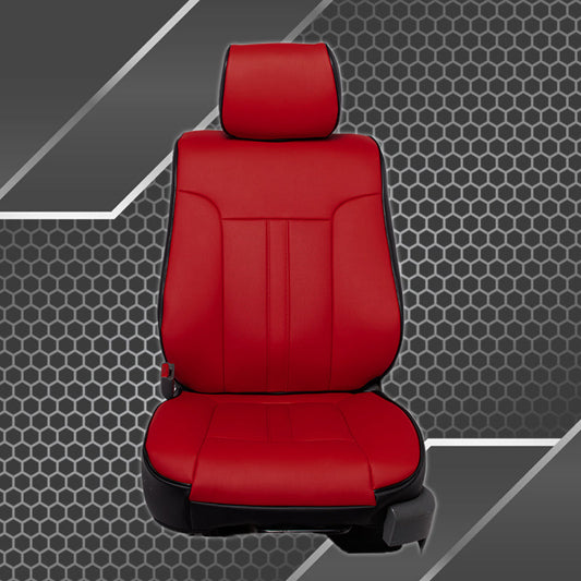 KUSTOM INTERIOR CUSTOM SEAT COVERS FORD F150 09-14 ALL CABS BLACK W/ RED FRONT FACE